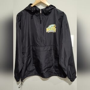 George Mason University Quarter Zip Hooded Windbreaker Jacket, Size Large